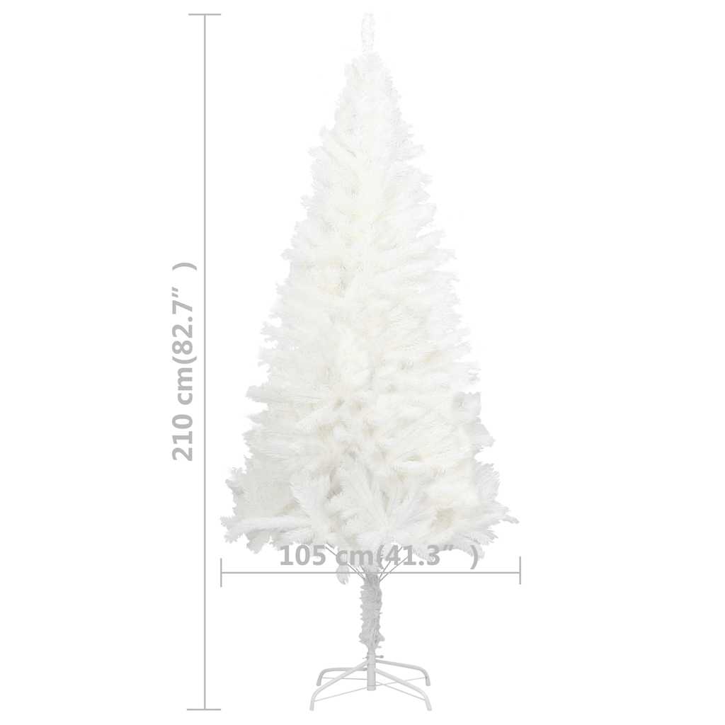 Arbre de noël artificiel avec lumière et bille de 210 cm - blanc, 210 x 105 cm, 1, x - number 10.