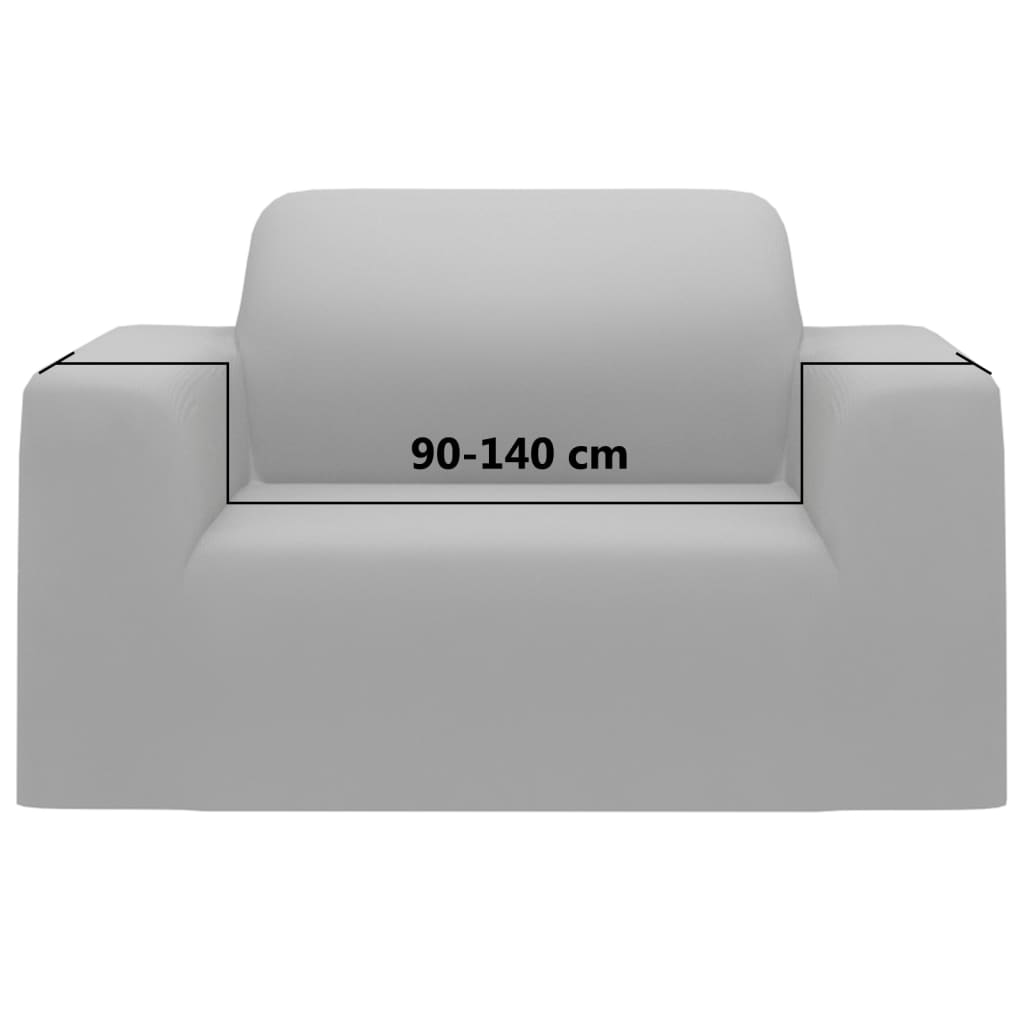 Elastisk sofabetræk polyesterjersey - grå, 1, 1-personers - number 6.