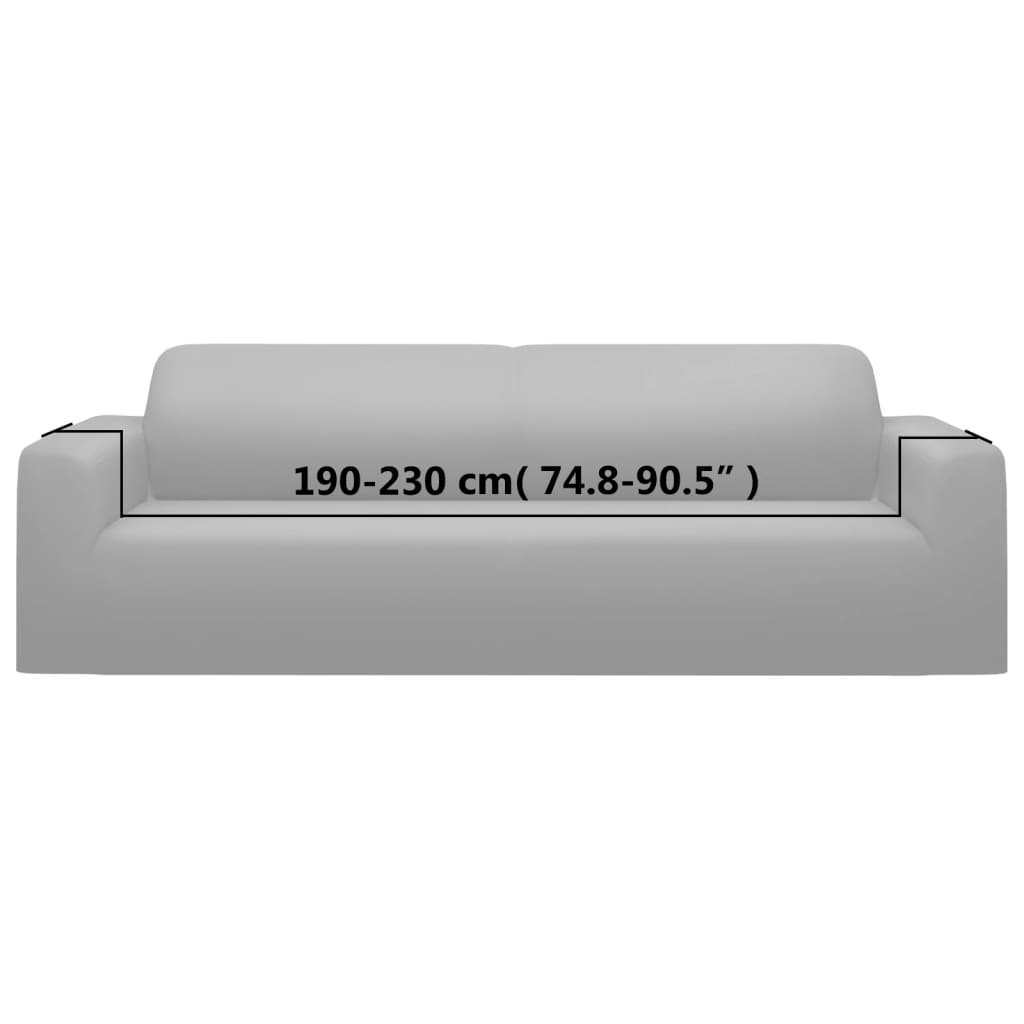 Elastisk 3-personers sofabetræk polyesterjersey - grå, 1, 3-sædet - number 6.