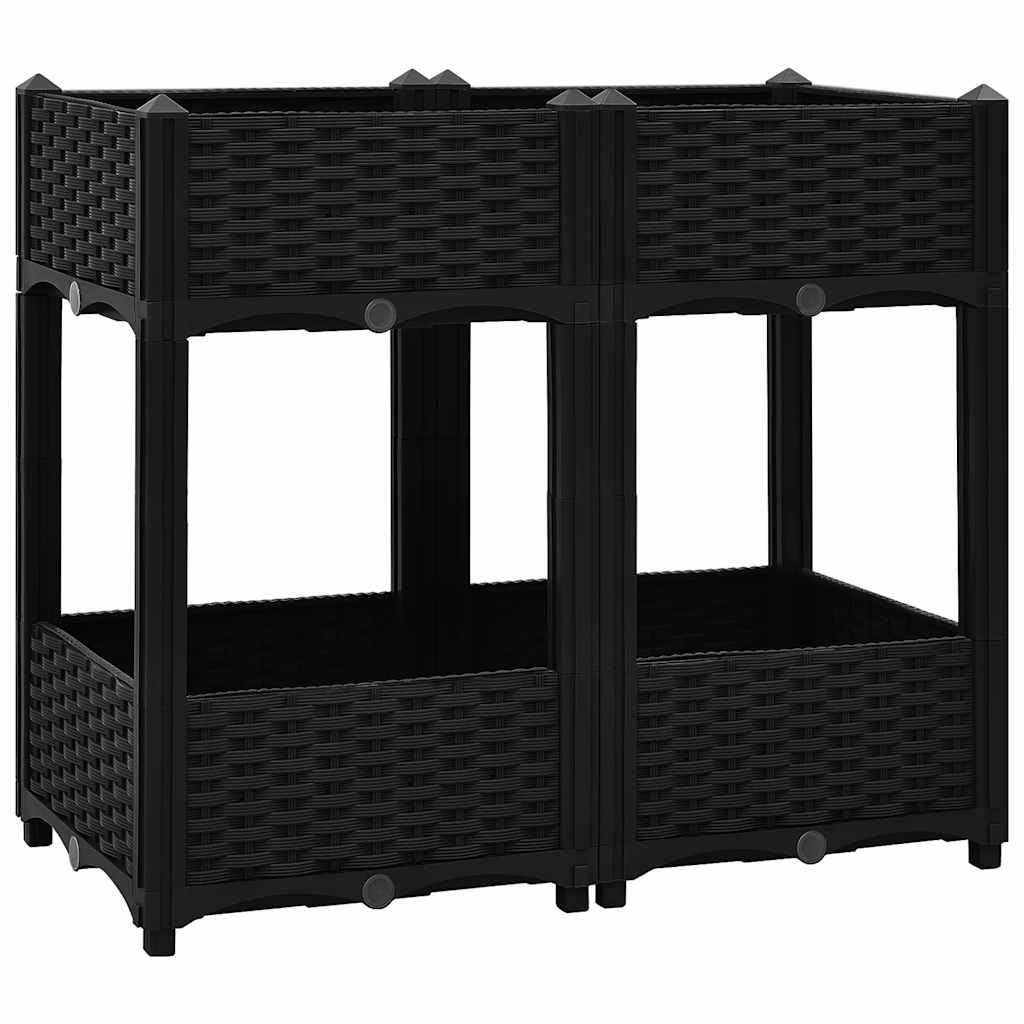 Povišeni krevet polipropilen - crni, 80 x 40 x 71 cm, 1 - number 2.