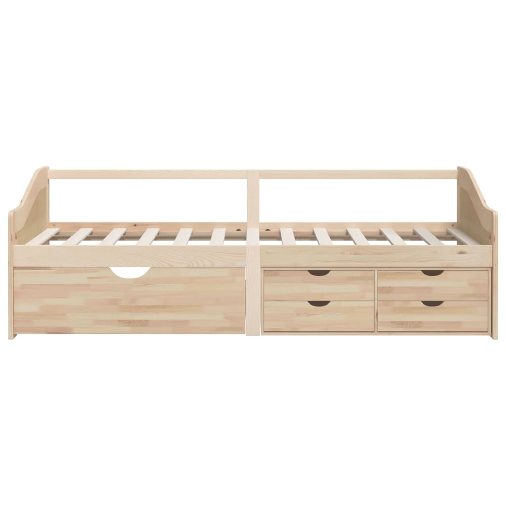 3-personers daybed med skuffer 90x200 cm massivt fyrretræ - brun - number 5.