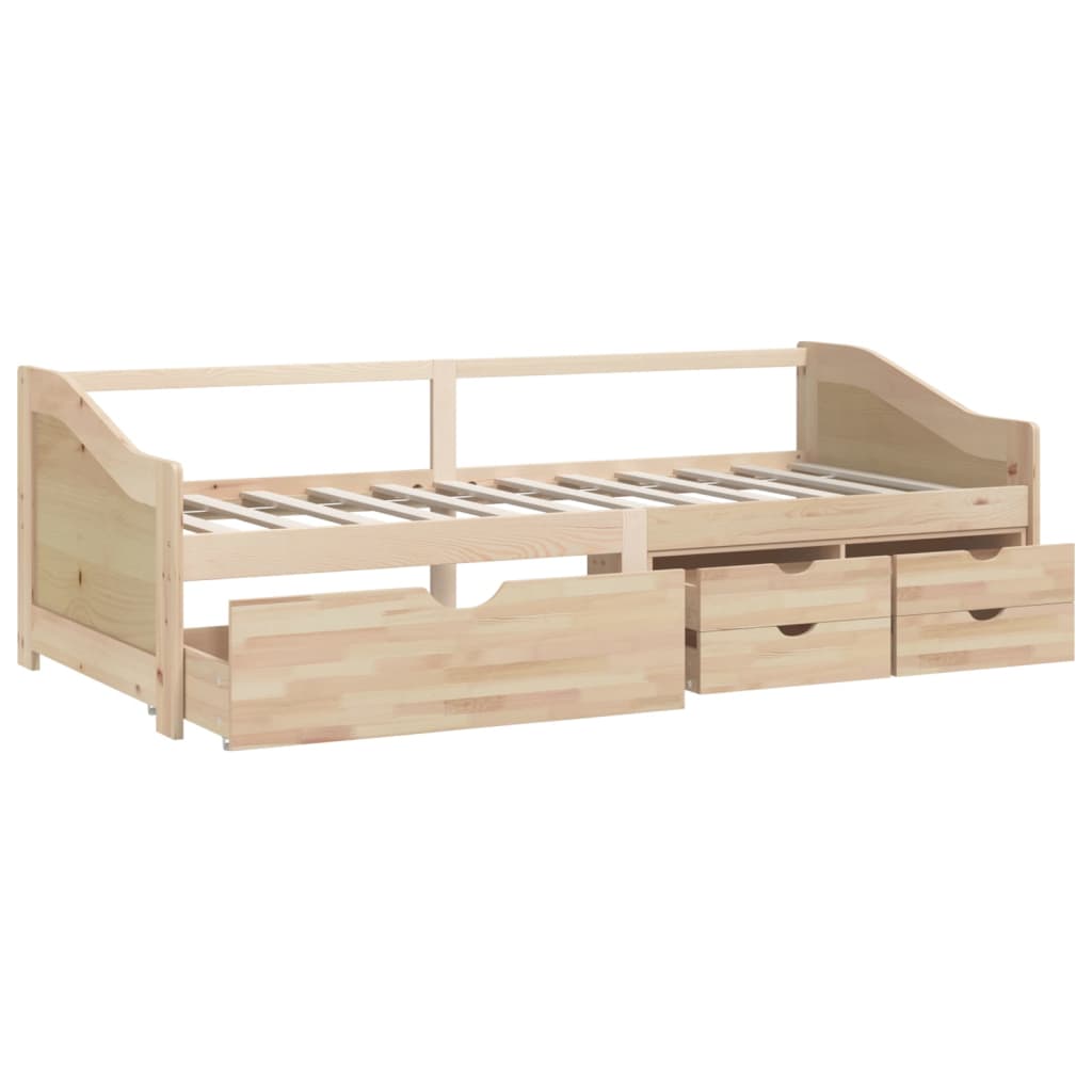 3-personers daybed med skuffer 90x200 cm massivt fyrretræ - brun - number 4.