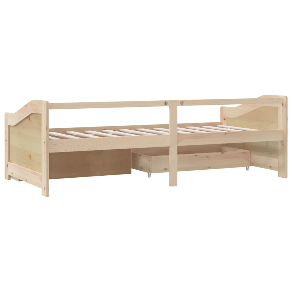 3-personers daybed med skuffer 90x200 cm massivt fyrretræ - brun - number 7.