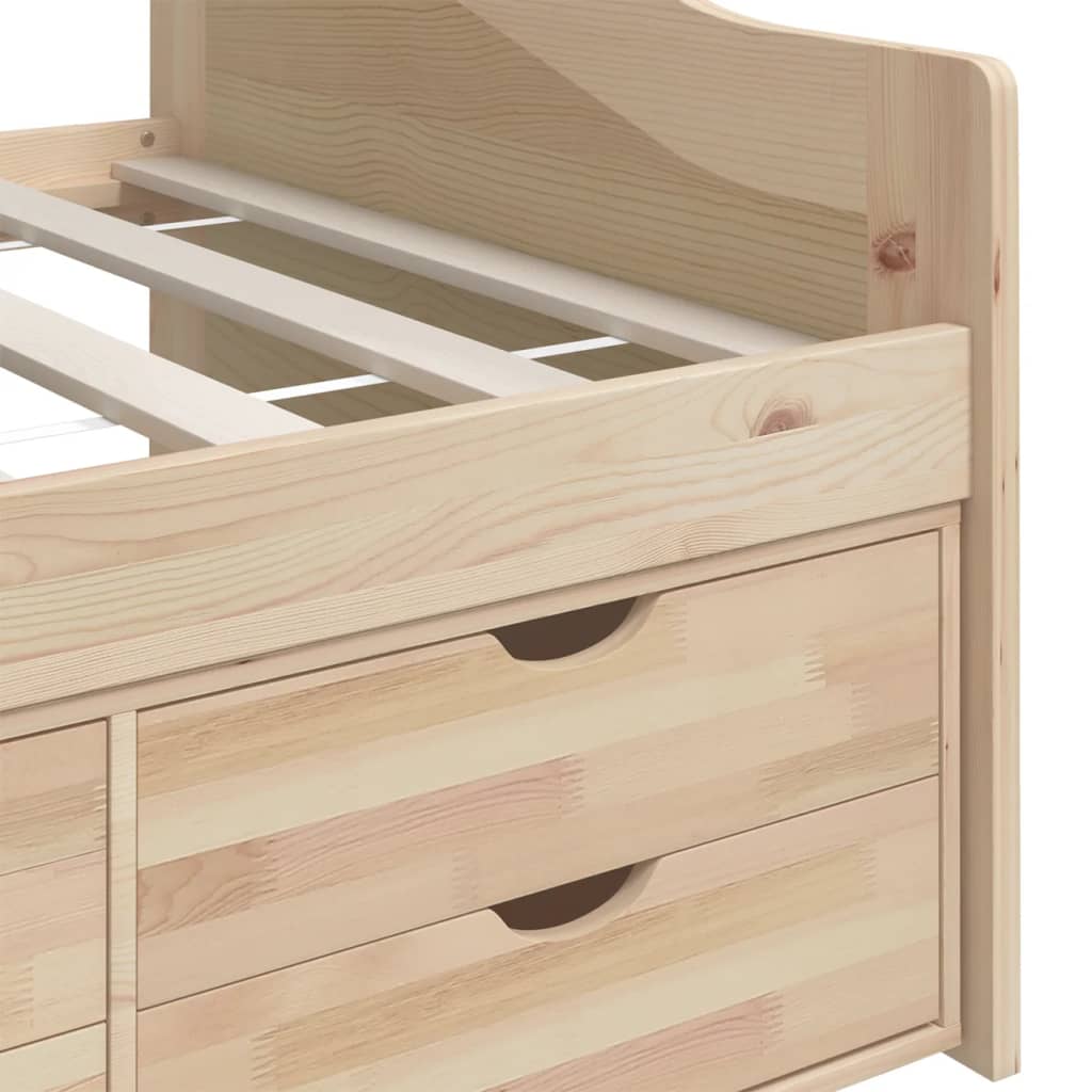 3-personers daybed med skuffer 90x200 cm massivt fyrretræ - brun - number 8.