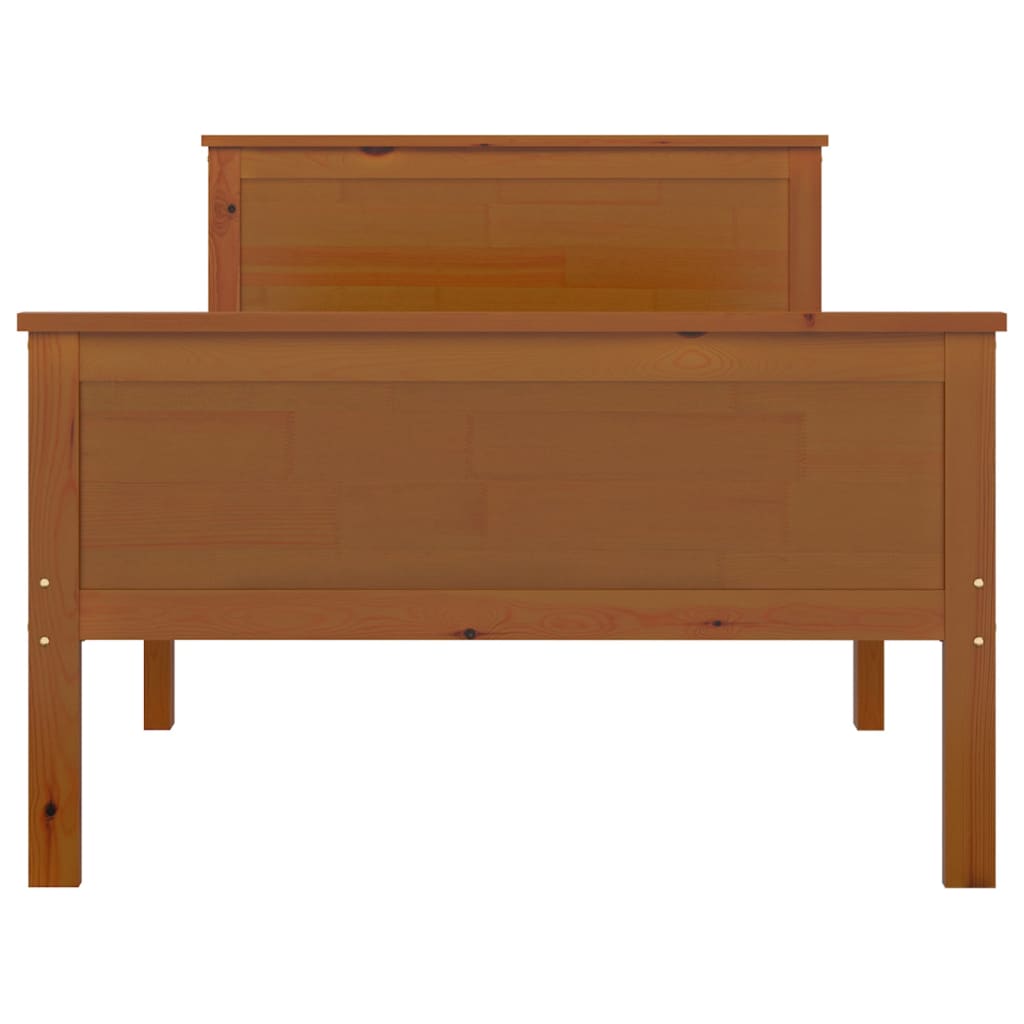 Sengeramme massivt fyrretræ gyldenbrun - honningfarvet, 90 x 200 cm - number 5.