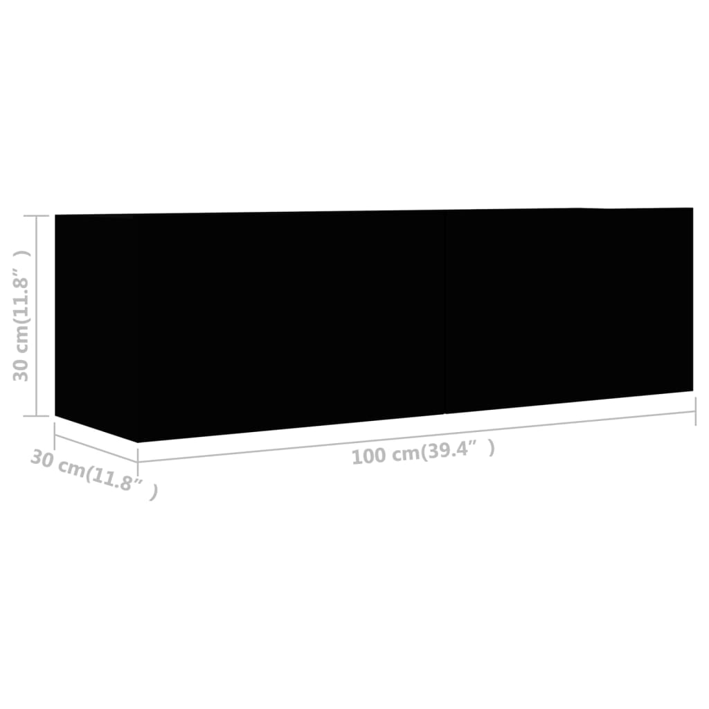 Tv ormarića postavlja dijelove izgrađenog drva - crno, 2, 80/100 cm - number 7.