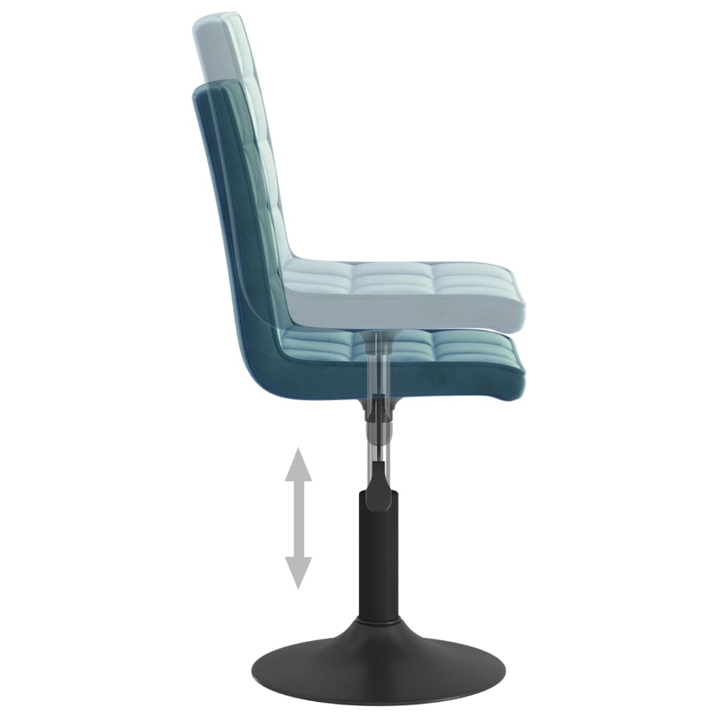 Krzesła obrotowe do jadalni aksamitne - niebieskie, 2 szt. - number 7.