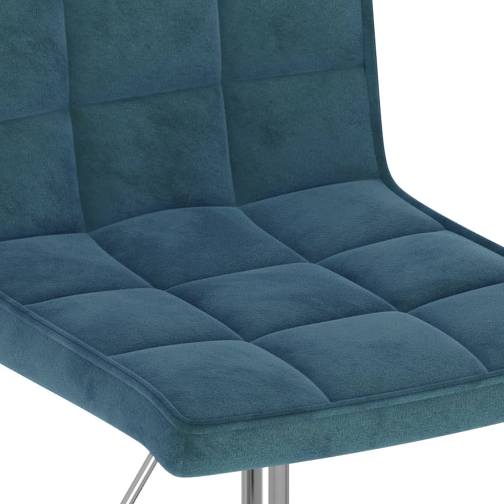 Krzesła obrotowe do jadalni aksamitne - niebieskie, 2 szt. - number 8.