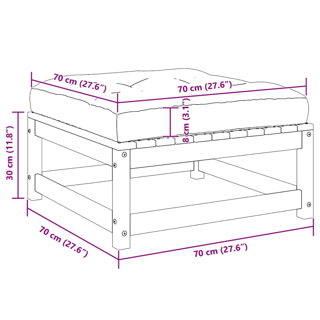 Hagekrakk med pute massiv furu - number 7.