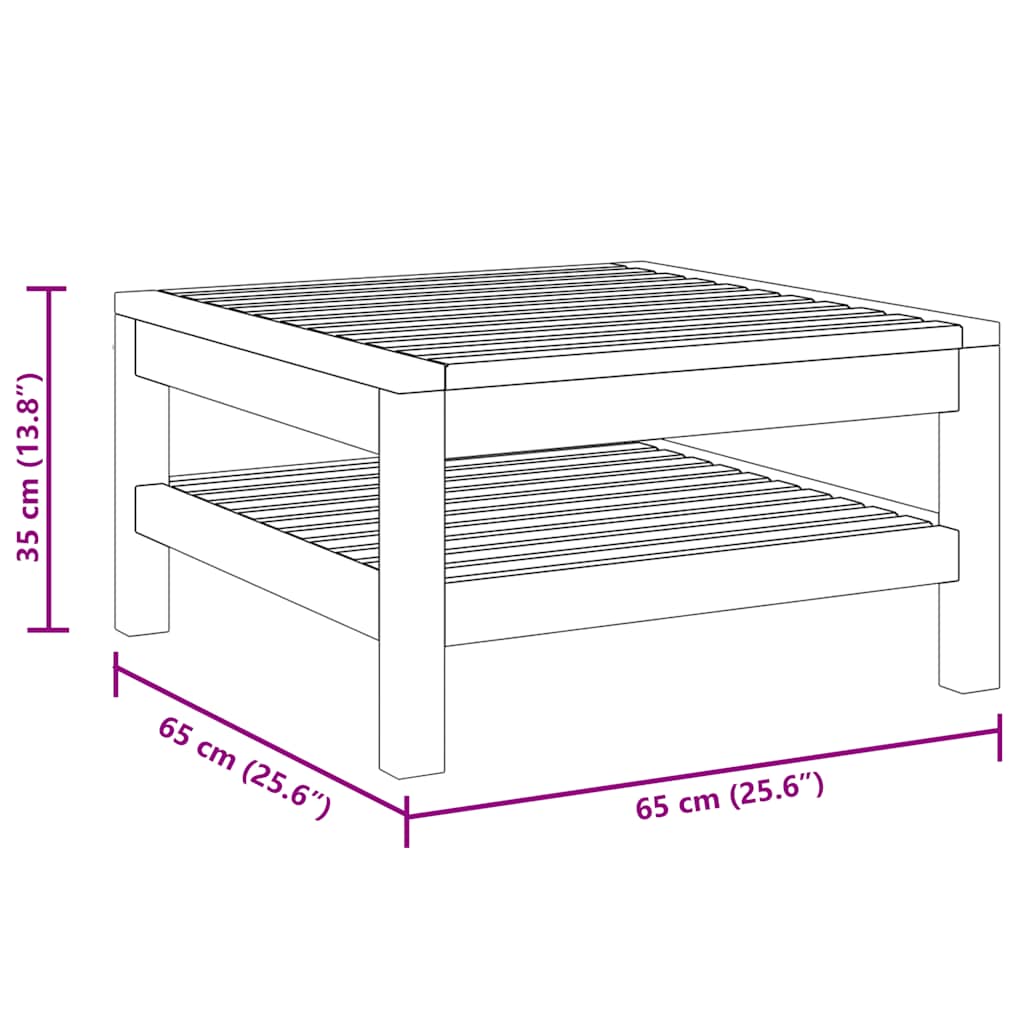 Stolik kawowy 65x65x35 cm lite drewno akacjowe - number 6.