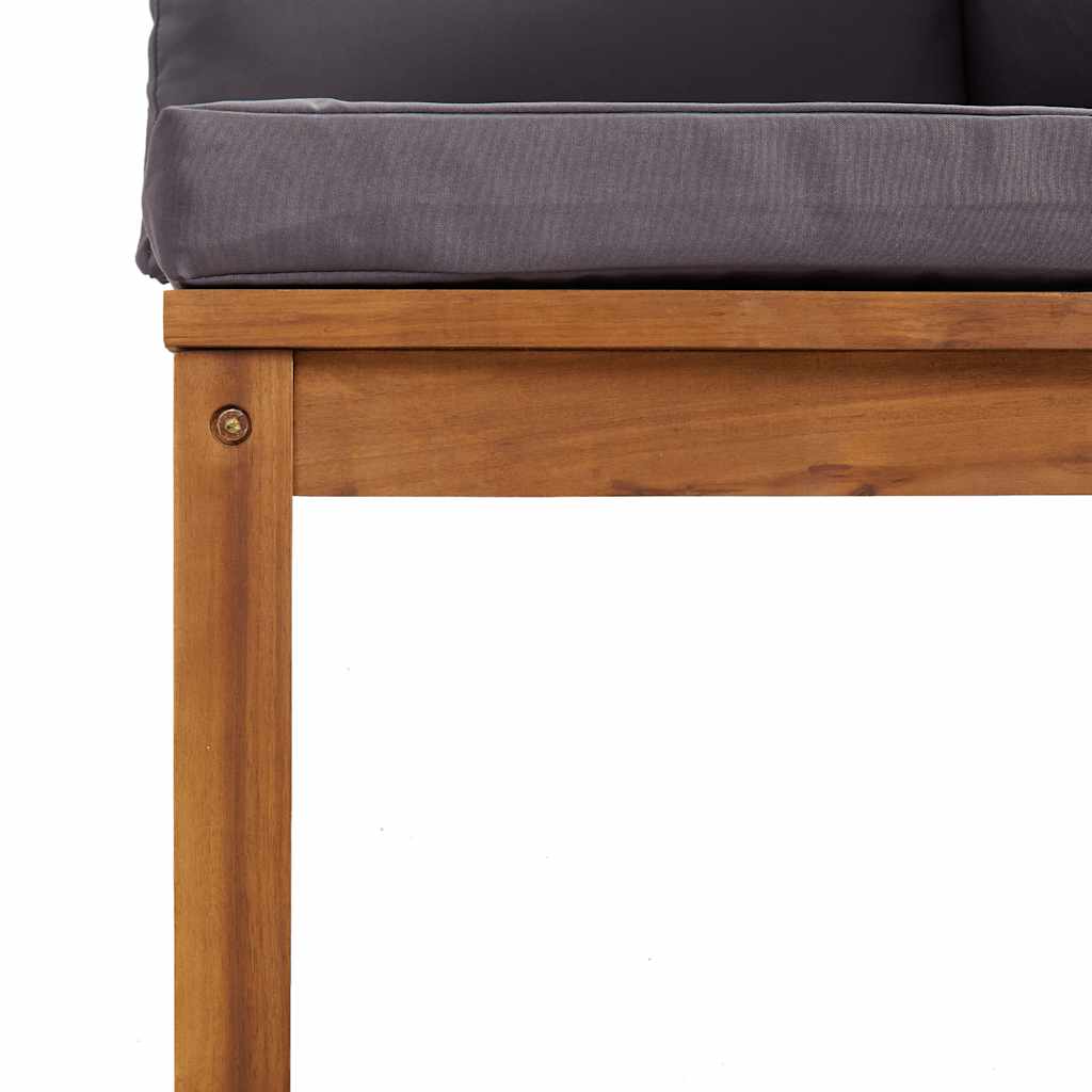 Sofa sett 2 deler med mørkegrå puter solid acacia tree - number 11.