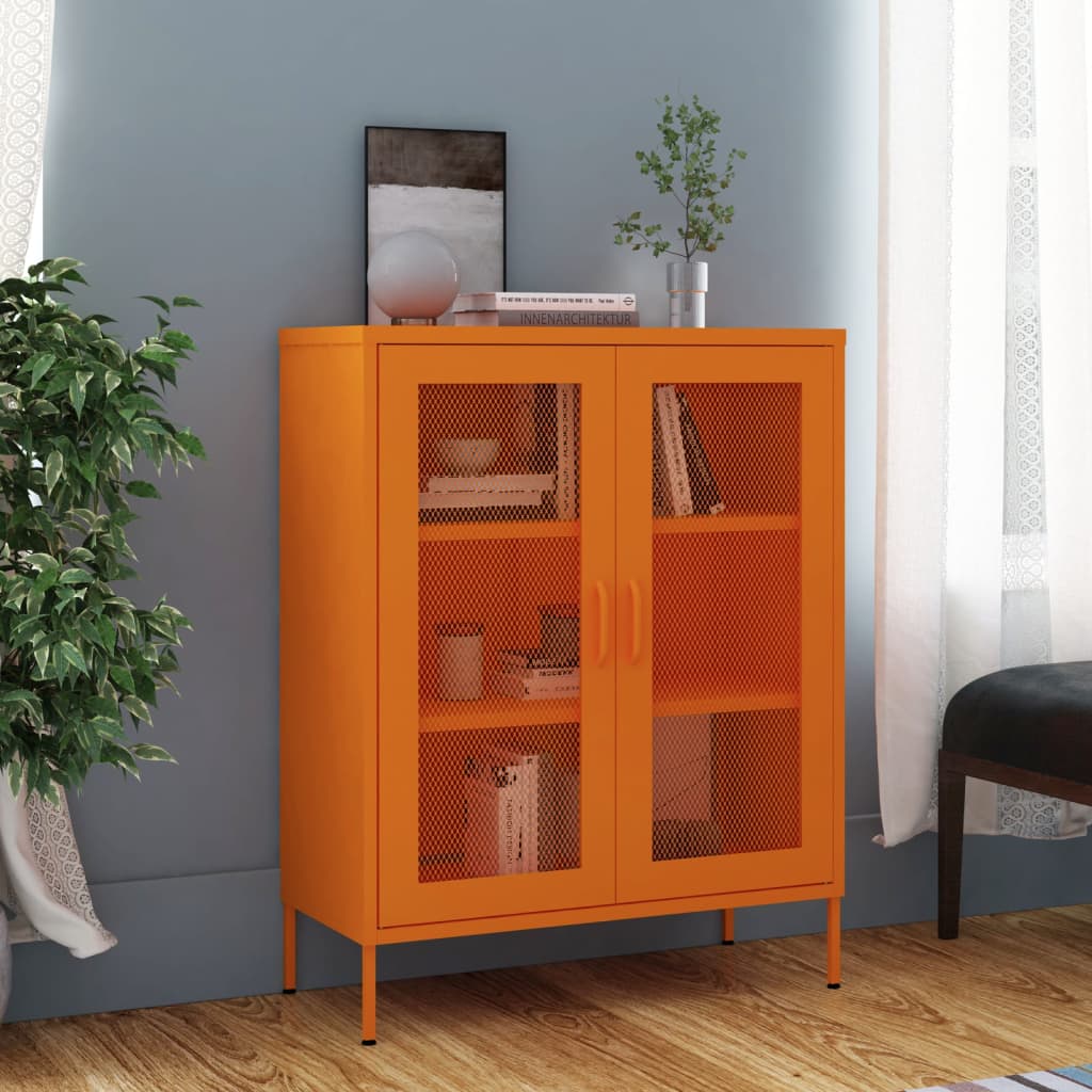 Opbevaringsskab 80x35x101,5 cm stål - orange, 1 - number 1.