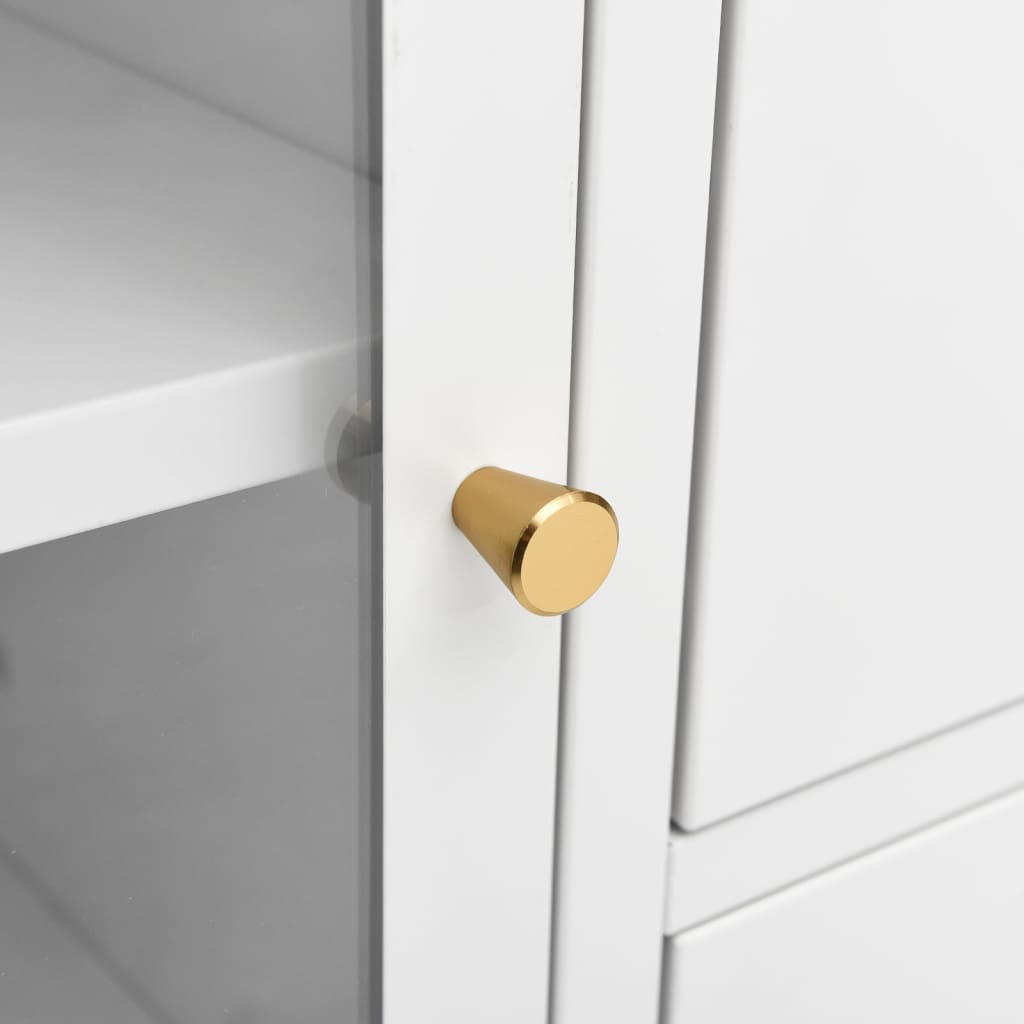 Komoda 75x35x70 cm čelik i kaljeno staklo - bijela, 1 - number 8.