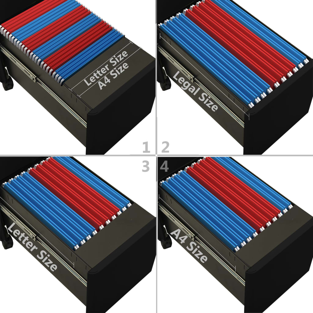 Mobilt arkivskab 30x45x59 cm stål - sort, 1 - number 9.