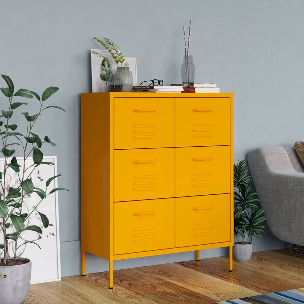 Commode 80x35x101.5 cm steel - mustard yellow, 1 - number 1.
