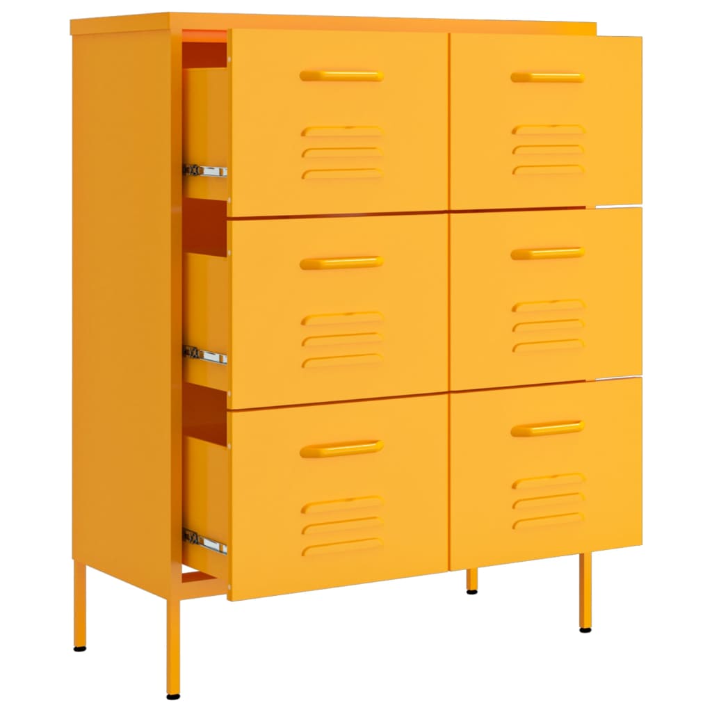 Commode 80x35x101.5 cm steel - mustard yellow, 1 - number 6.
