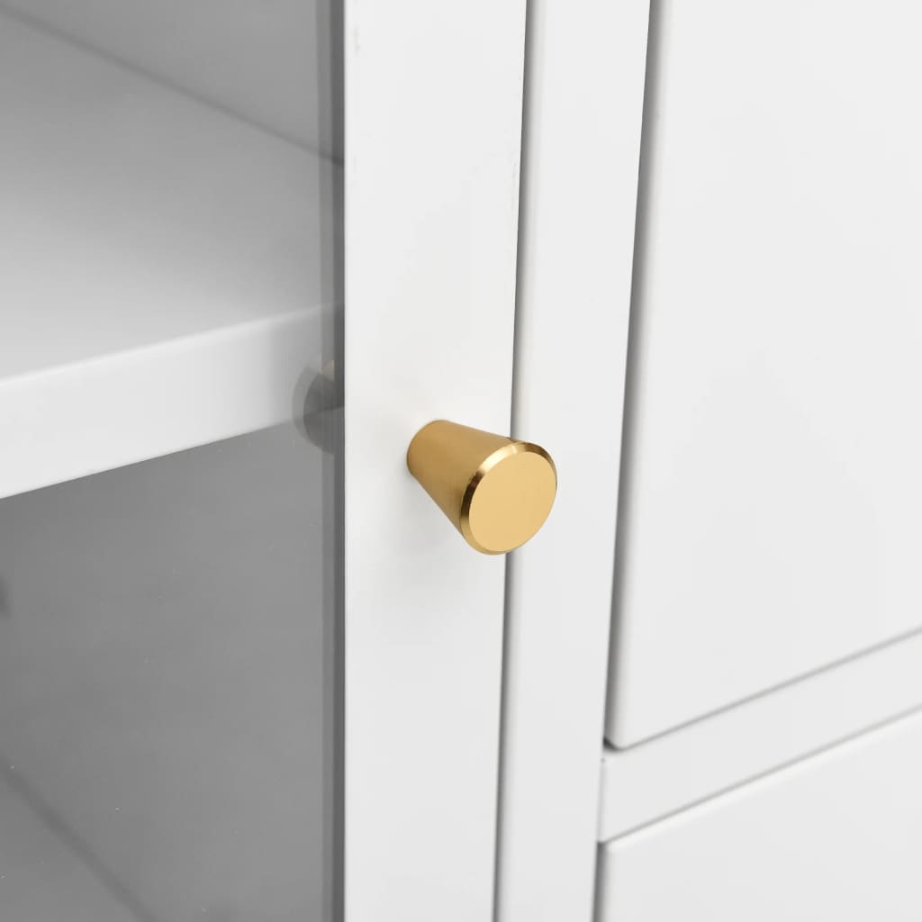 Skænk 105x35x70 cm stål og glas - hvid, 1 - number 8.