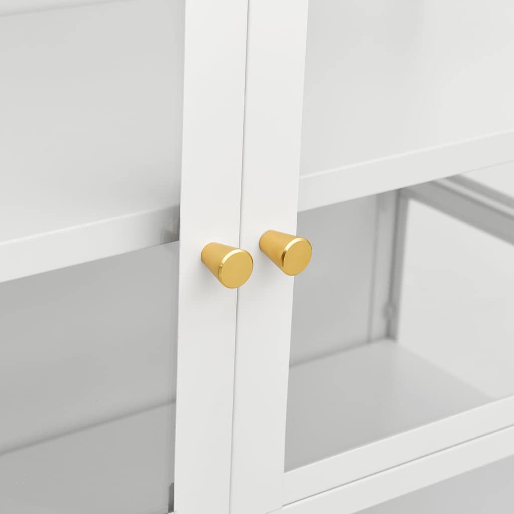 Udstillingsskab 90x40x180 cm stål og hærdet glas - hvid, 1, x - number 7.