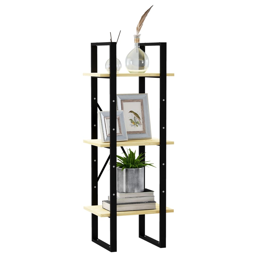 Bokhylle 3 hyller heltre furu - naturfarge, 40 x 30 x 105 cm, 1, tre - number 4.