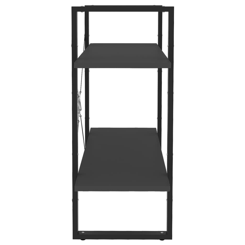 Bokhylle med 2 hyller 80x30x70 cm - grå, 1, 70 cm, konstruert tre - number 5.