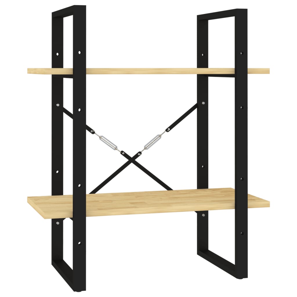 Bokhylle 60x30x70 cm 2 hyller heltre furu - naturfarge, 1, 70 cm, tre - number 2.