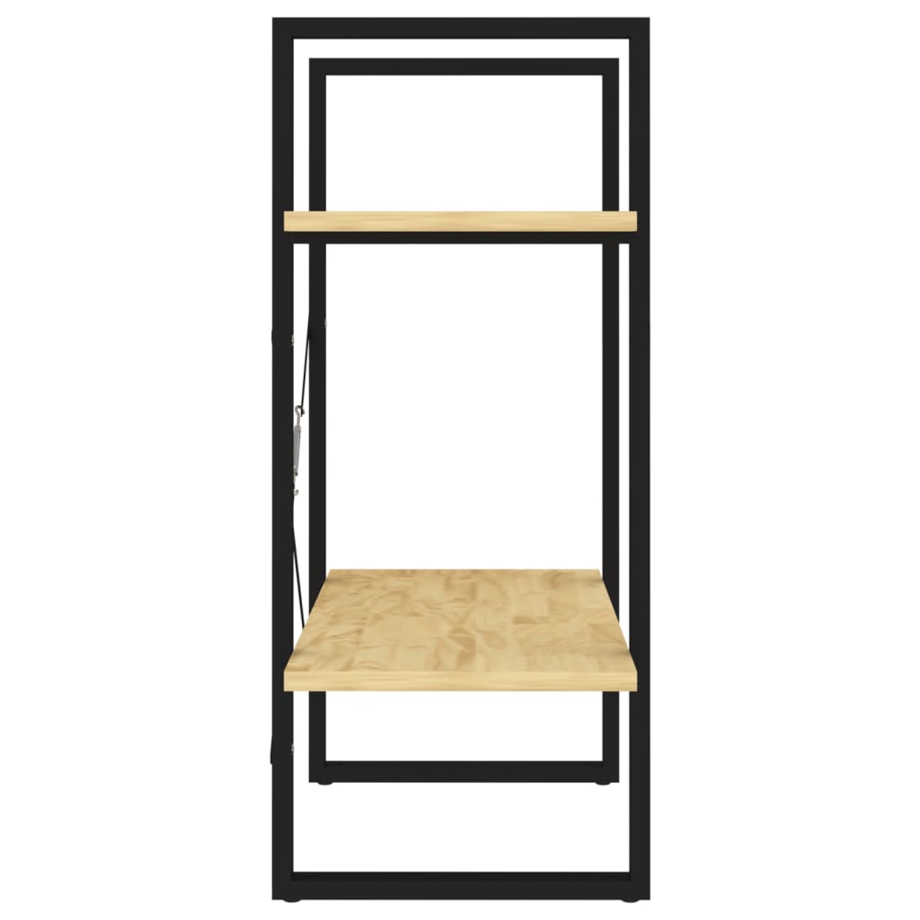 Bokhylle 60x30x70 cm 2 hyller heltre furu - naturfarge, 1, 70 cm, tre - number 6.