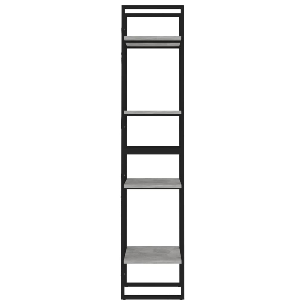 Bookcase with 4 shelves - concrete grey, 40 x 30 x 140 cm, 1, engineered wood - number 6.