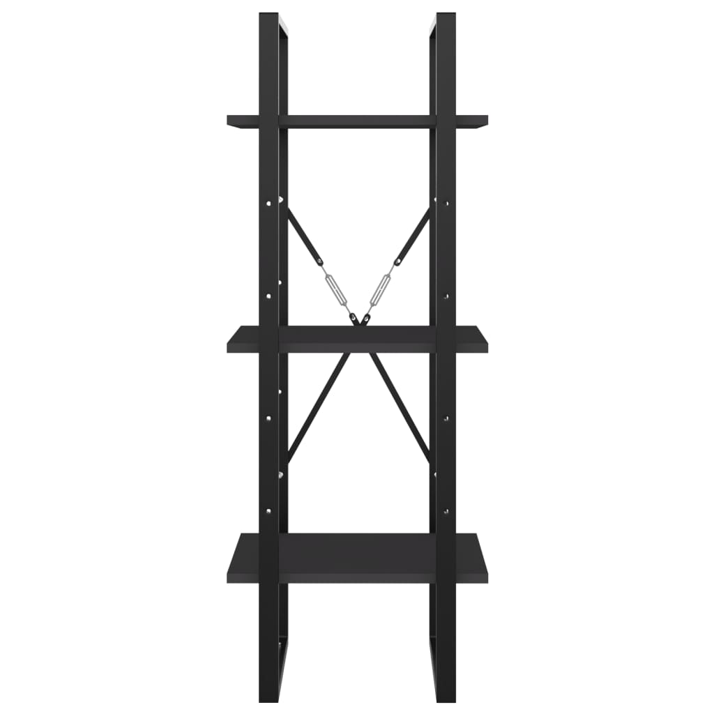 Bogreol med 3 hylder 40x30x105 cm konstrueret træ grå - number 3.