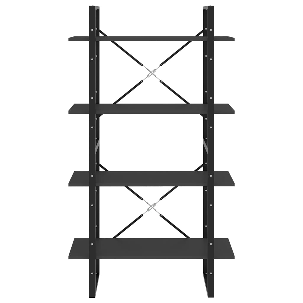 Bogreol med 4 hylder 80x30x140 cm - grå, 1, 140 cm, konstrueret træ-1 - number 5.