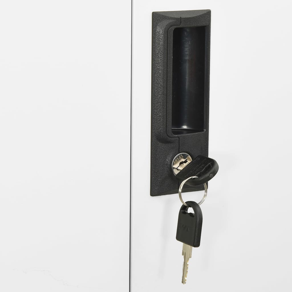 Kontorskab 90x40x180 cm stål og hærdet glas hvid - number 8.