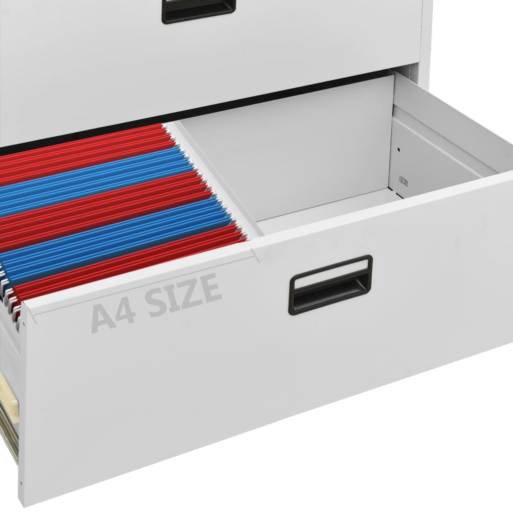 Arkivskab 90x46x164 cm stål lysegrå - number 9.