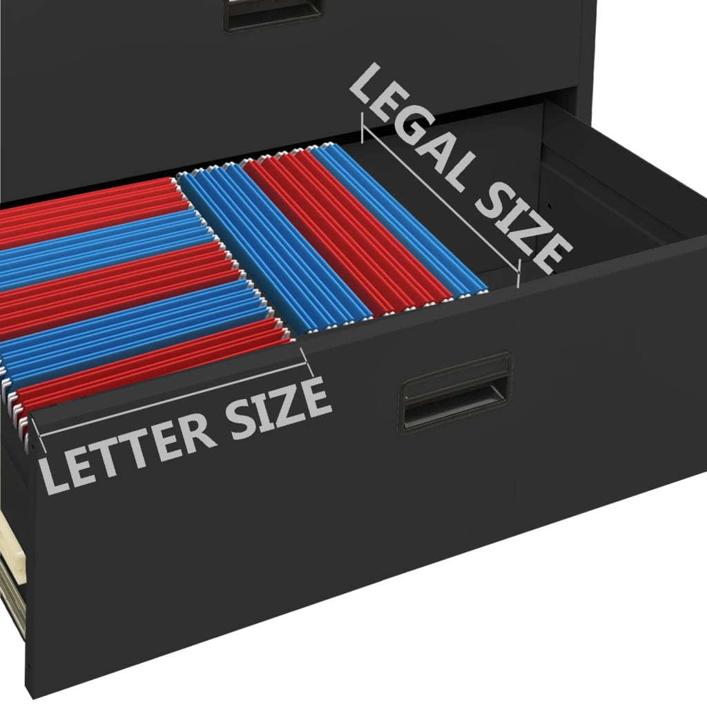 Arkivskab 90x46x134 cm stål antracitgrå - number 10.