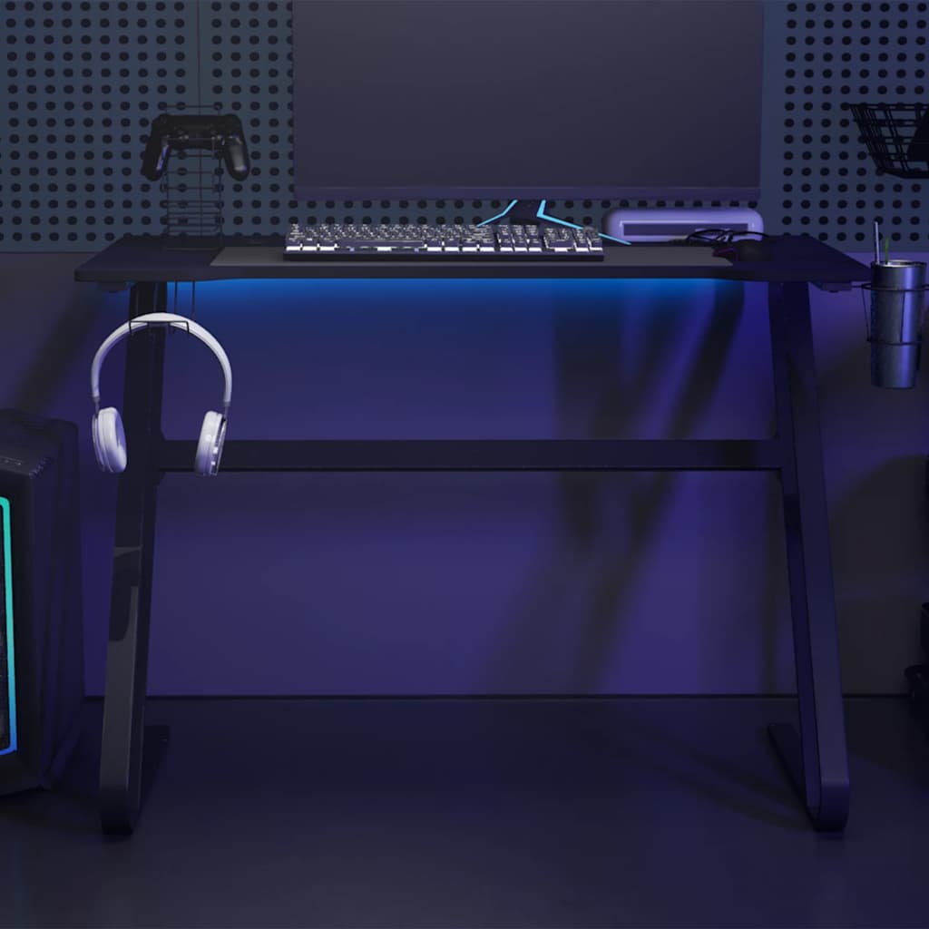 Tavolo da gioco con gambe a forma di zz - nero, 110 x 60 x 75 cm - number 1.