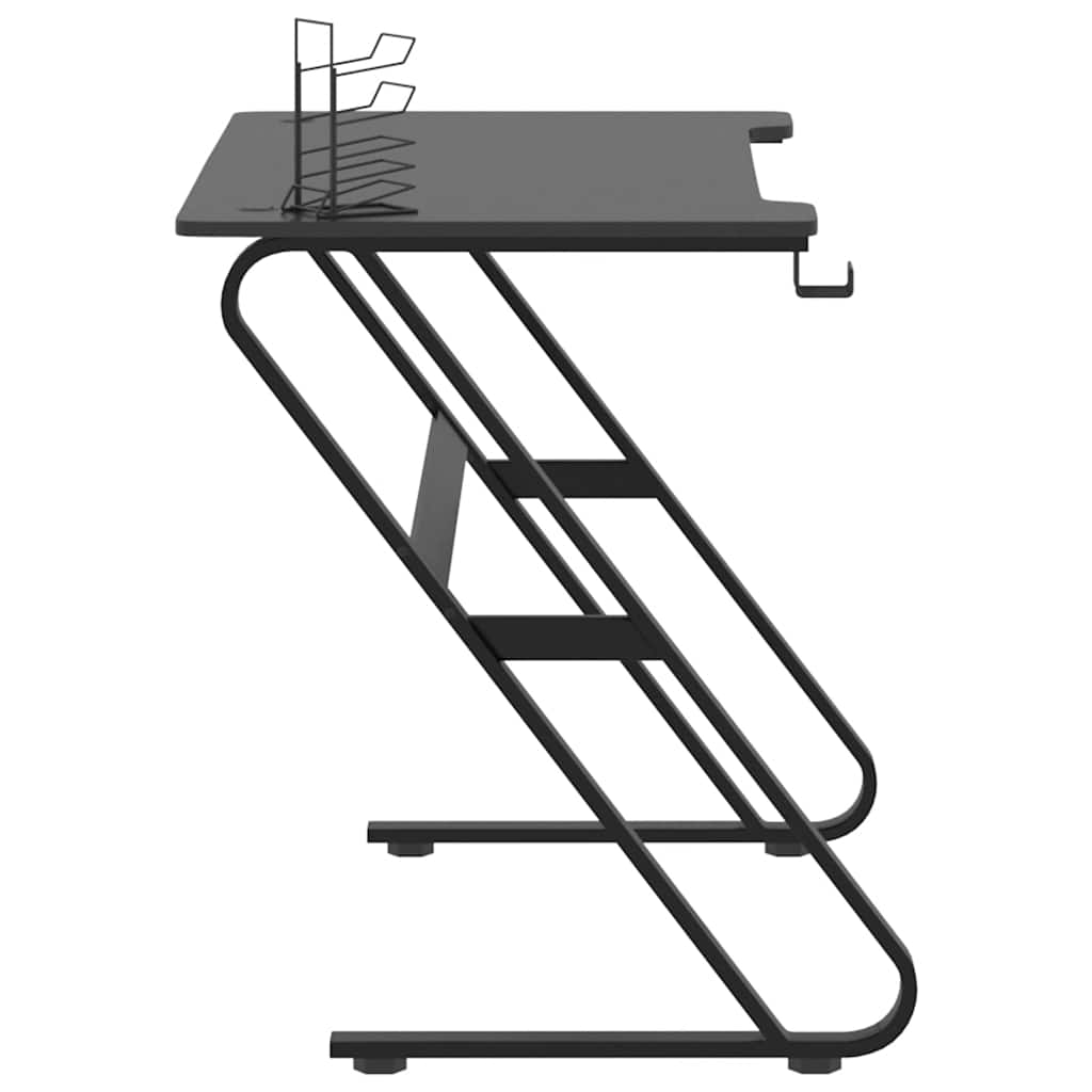 Tavolo da gioco con gambe a forma di zz - nero, 110 x 60 x 75 cm - number 6.