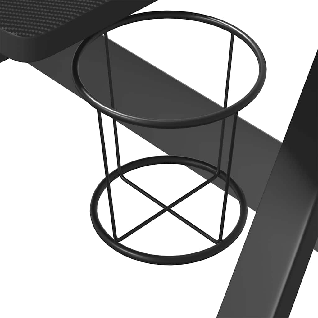 Tavolo da gioco con gambe a forma di zz - nero, 110 x 60 x 75 cm - number 8.