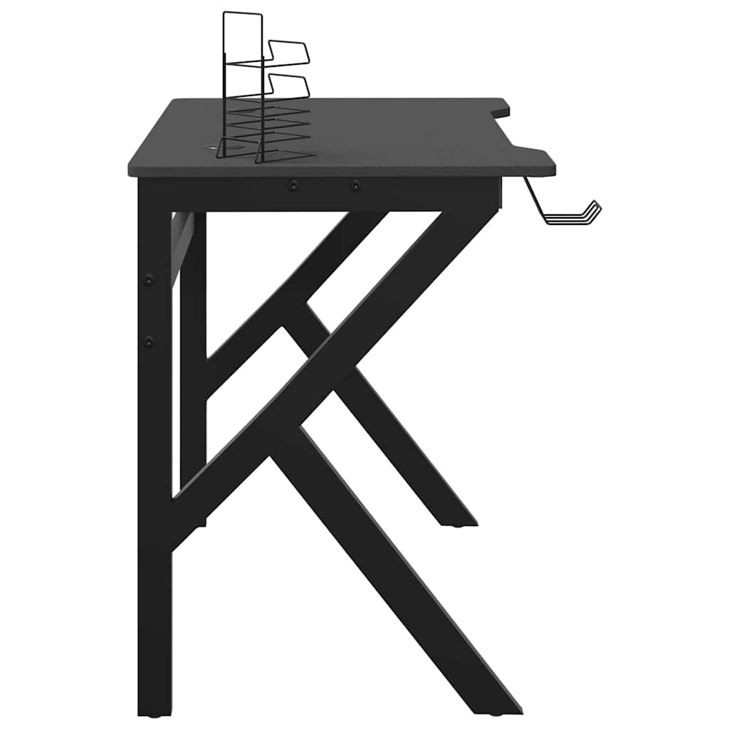 Spillebord k-formede ben - svart, 90 x 60 x 75 cm - number 5.