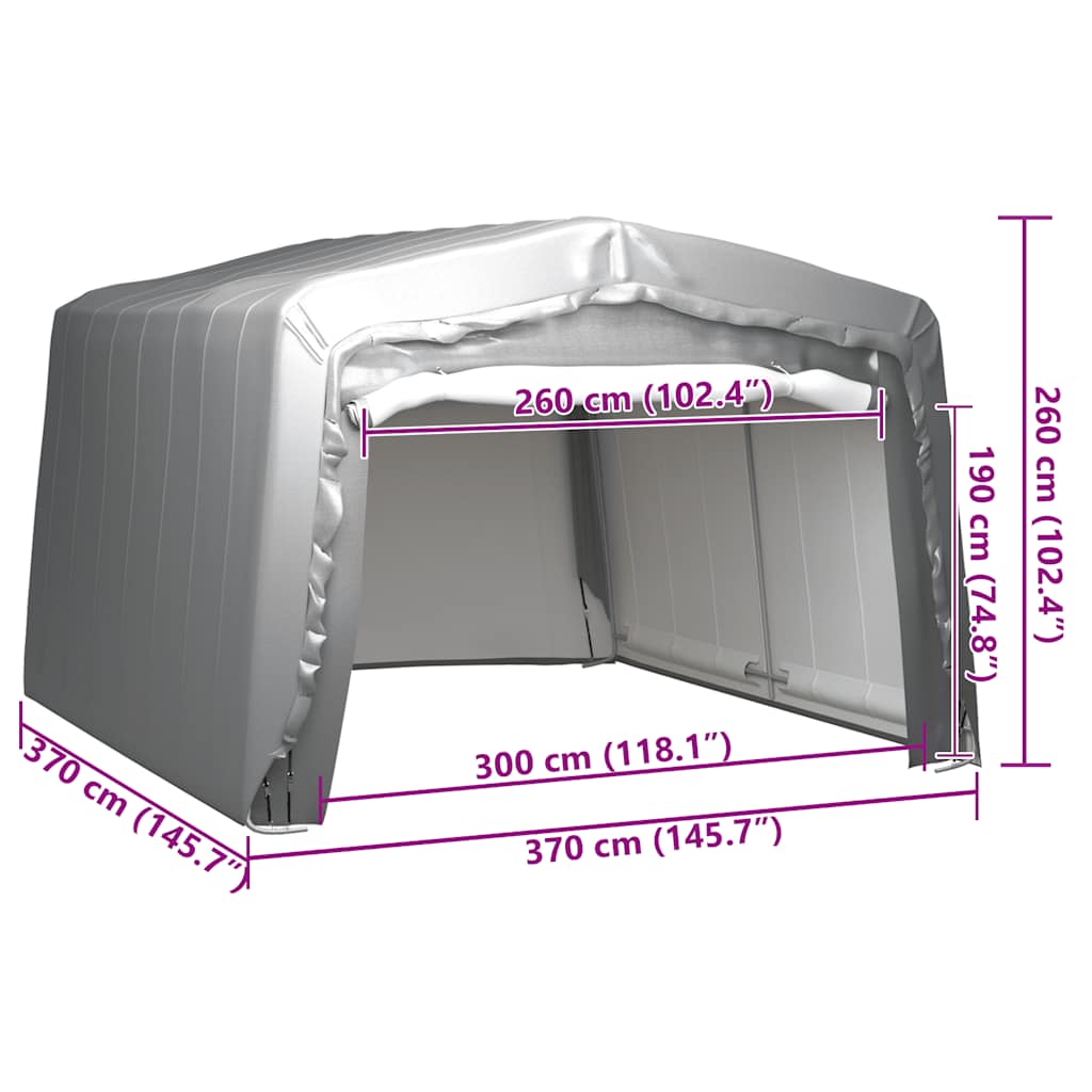 Opbevaringstelt 370x370 cm stål grå - number 5.