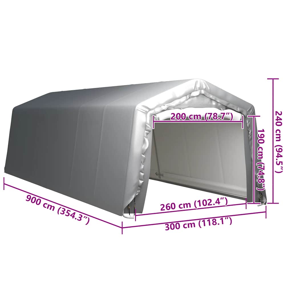 Šator za pohranu čelično siva - 300 x 900 cm, 1 - number 5.