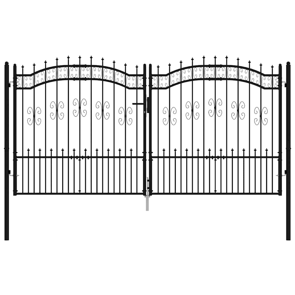 Hegnslåge med spydtop pulverlakeret stål sort - 305 x 198 cm - number 3.