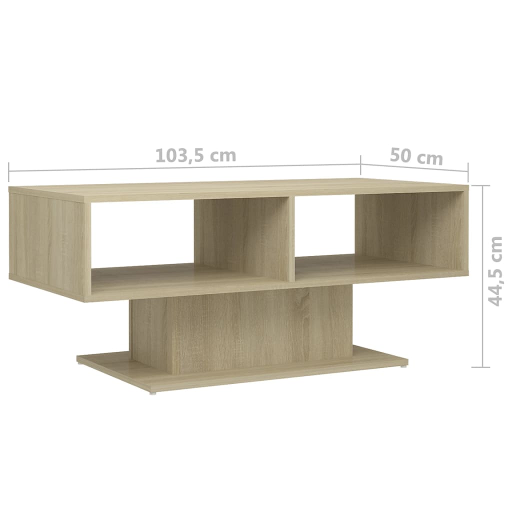 Sofabord 103,5x50x44,5 cm konstrueret træ sonoma-eg - number 6.