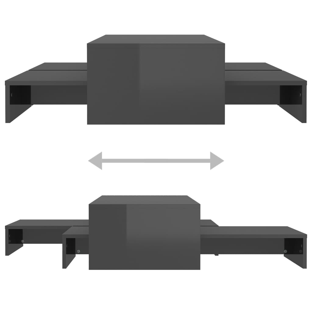 Indskudsborde 100x100x26,5 cm - grå højglans, 1 - number 8.
