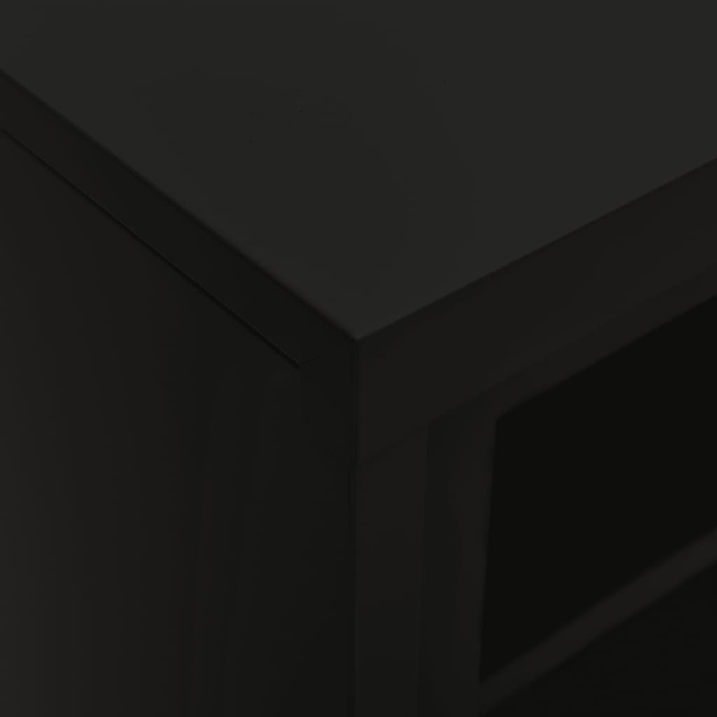 Skab med skydelåger 90x40x90 cm stål - sort, 1, uden plantekasse, x - number 6.