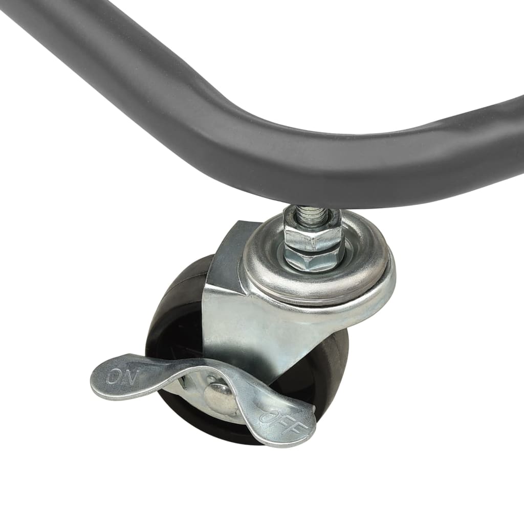 Kjøkkenvogn med 3 hyller 42x35x85 cm jern og abs - grå - number 6.