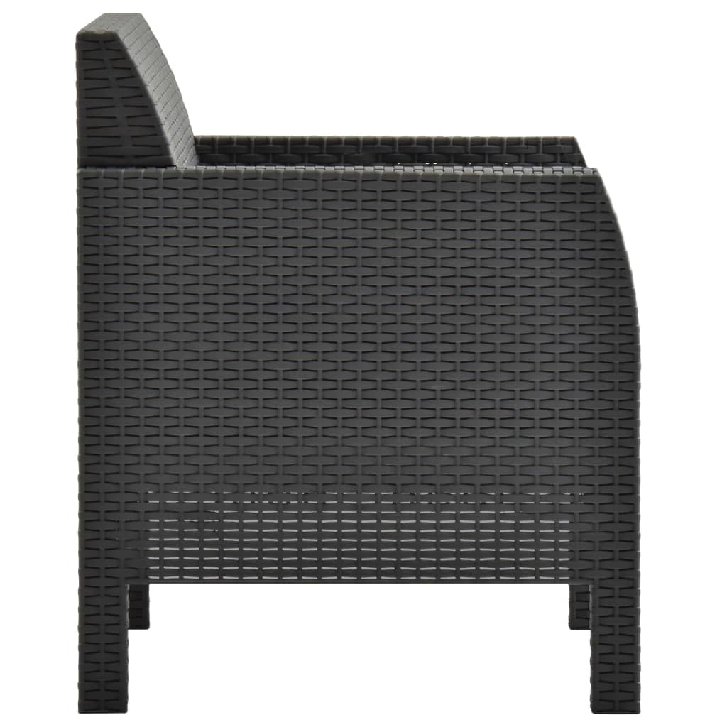 Vrtne stolice s jastucima 2 kom. pp ratan antracit siva - number 4.