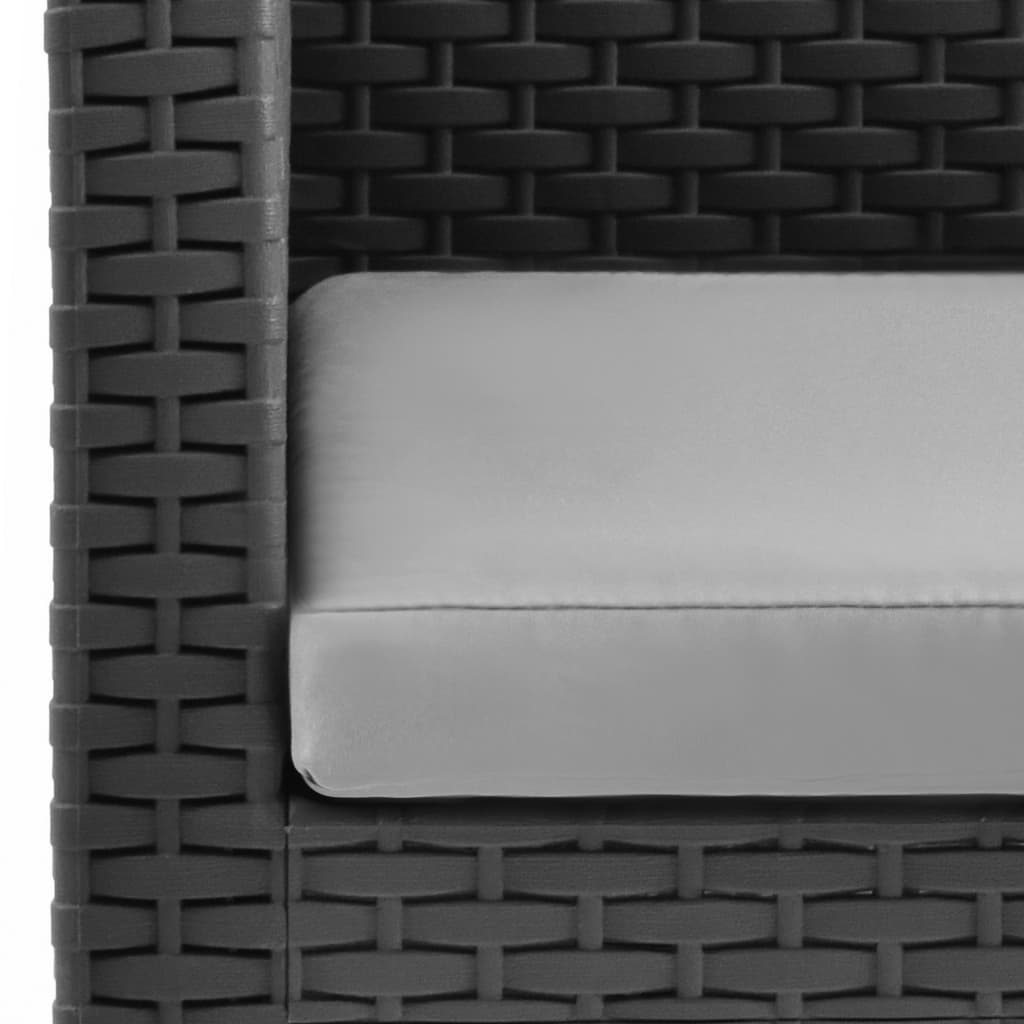 Vrtne stolice s jastucima 2 kom. pp ratan antracit siva - number 6.