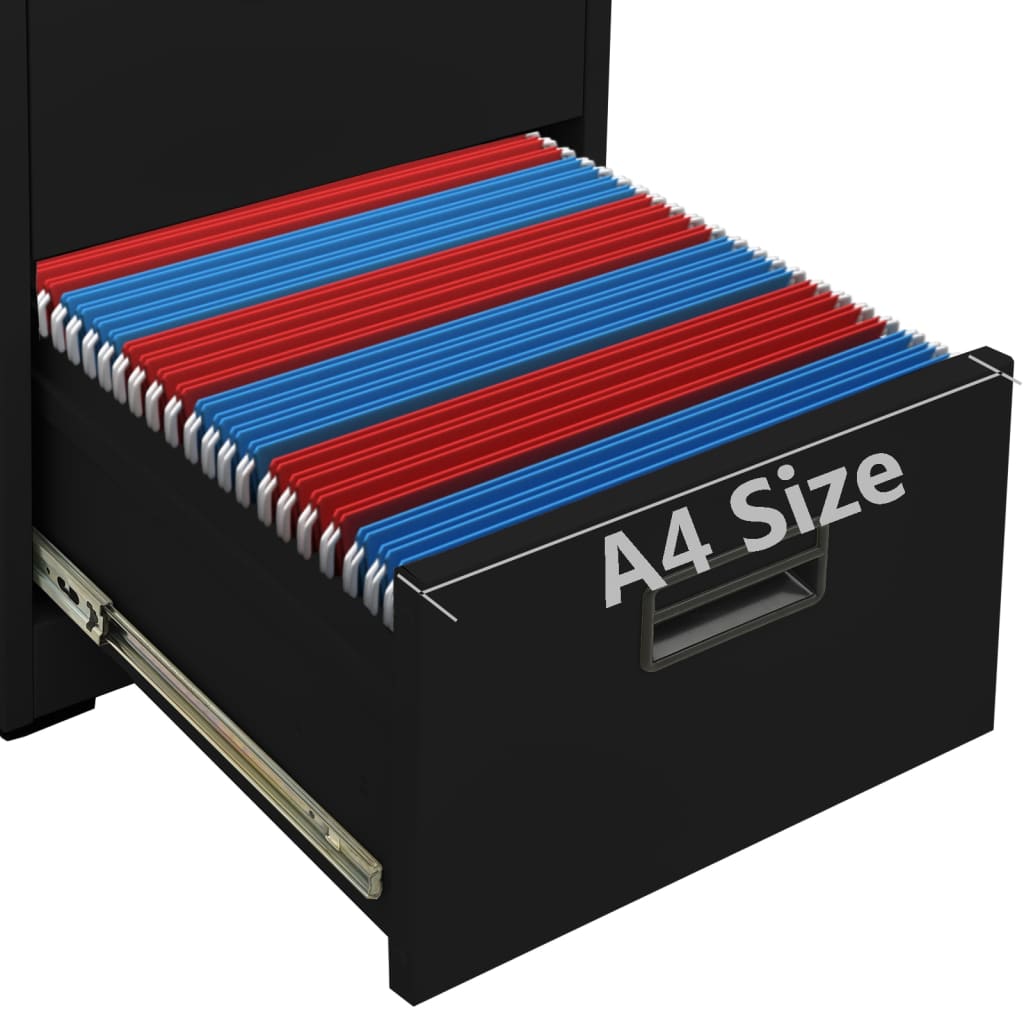 Arkivskab stål - sort, 46 x 62 x 133 cm, 1 - number 9.