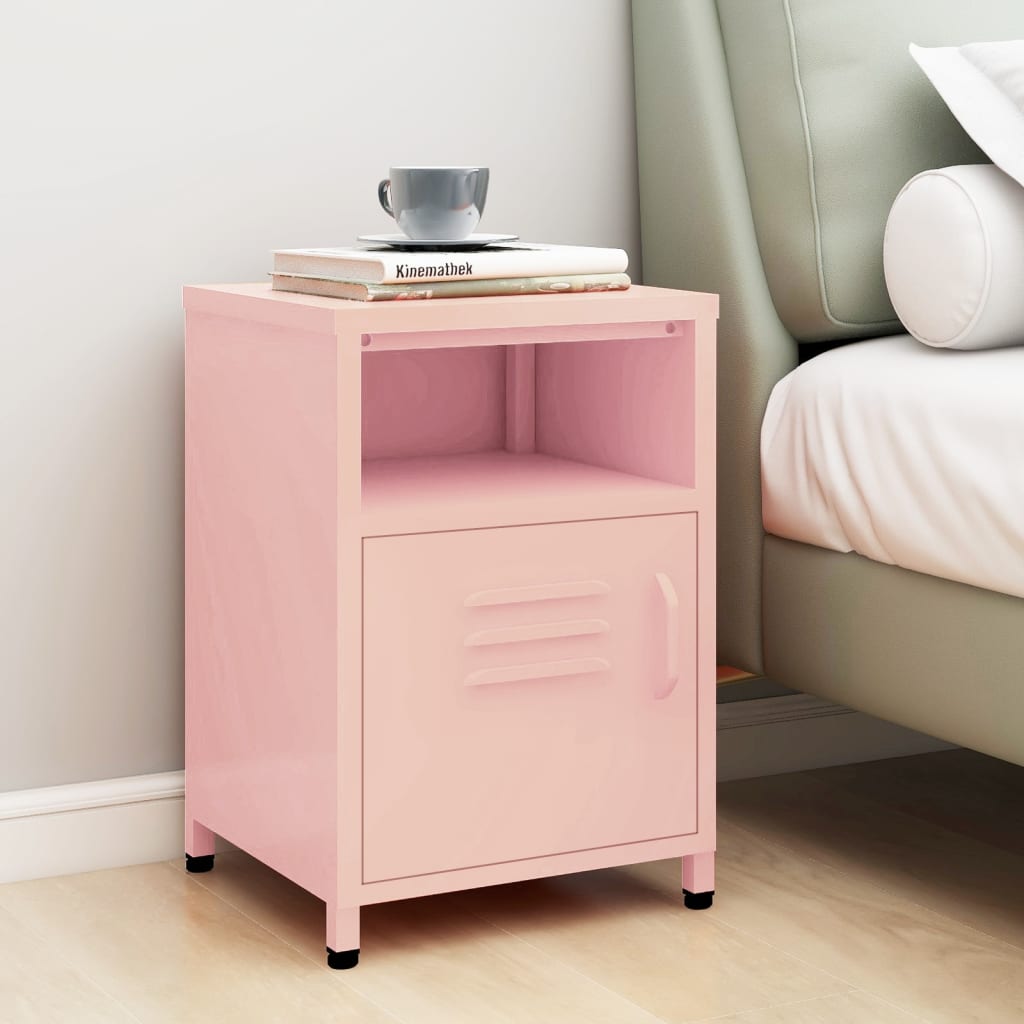 Natbord 35x35x51 cm stål pink - lyserød, 1 - number 1.