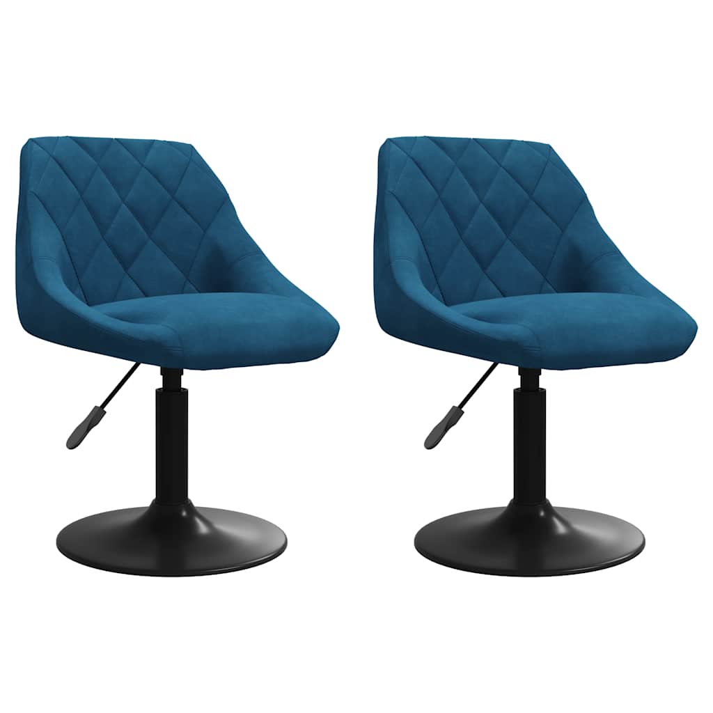Drejelige spisebordsstole stk. fløjl - blå, 2 - number 2.