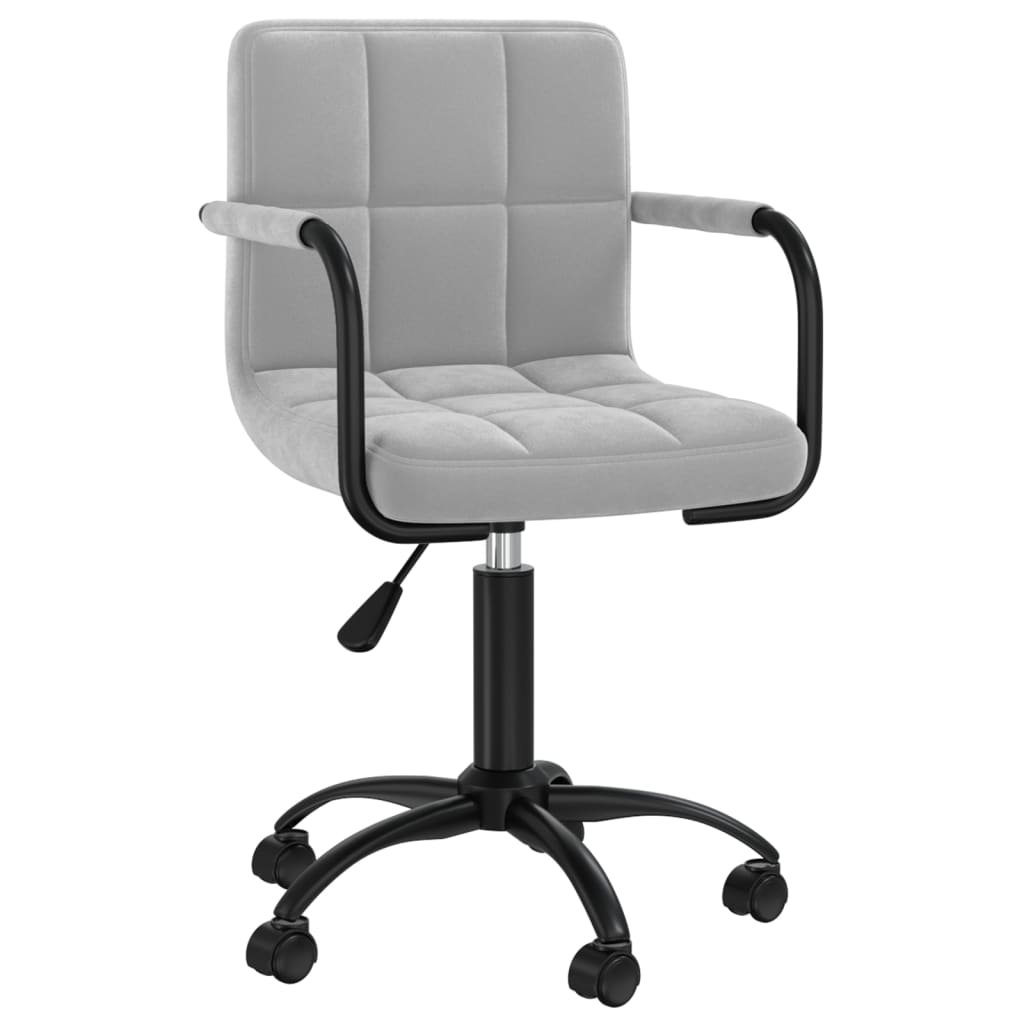 Swivel office chair velvet - lysegrå, 1 - number 2.