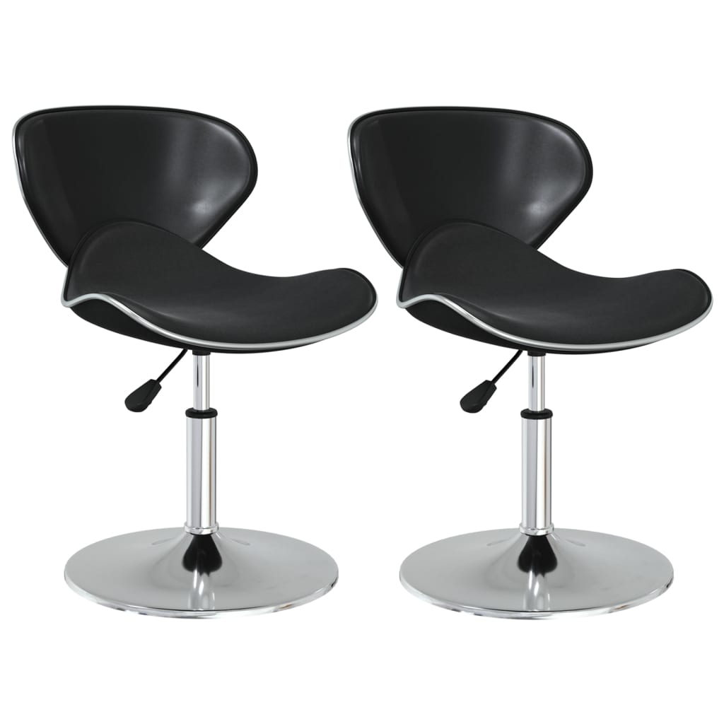 Dining chairs, set of 2, faux leather - black - number 2.